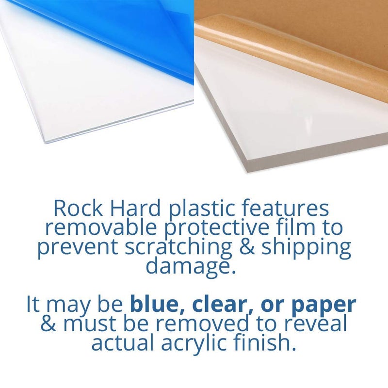 2FY2SW Rock Hard Plastics - 12" x 12" Black Acrylic Sheet Lucite Plexiglass (Actual Size 11.875" x 11.875" - .118" (1/8") - Image 3